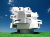 Une maison verte futuriste