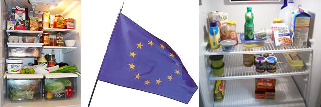 Comparaison du contenu du réfrigérateur des Européens