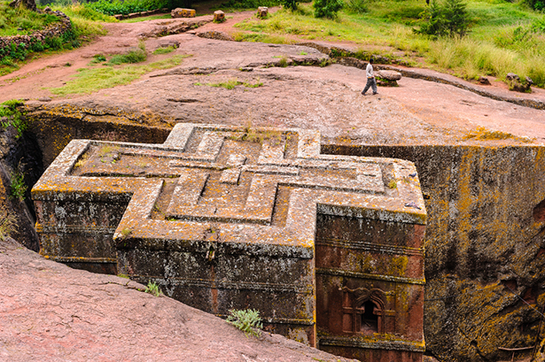 cités troglodytes Église Saint-Georges Lalibela Éthiopie