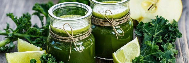 Recette : jus vert de légumes et fruits au chou Kale