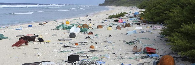 Une île déserte du Pacifique Sud entièrement recouverte de plastique