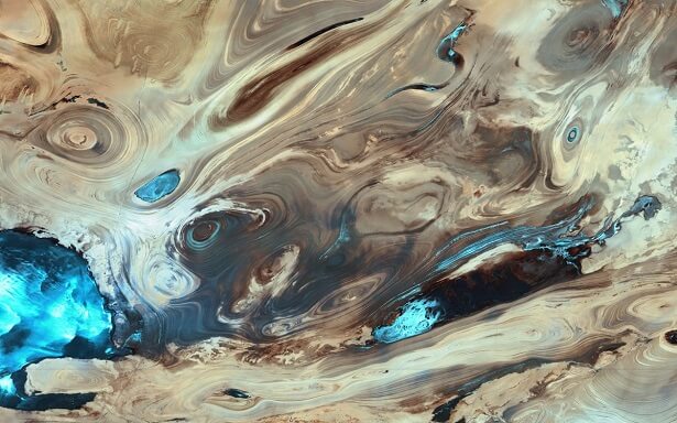Grand désert de sel d'Iran vu de l'espace