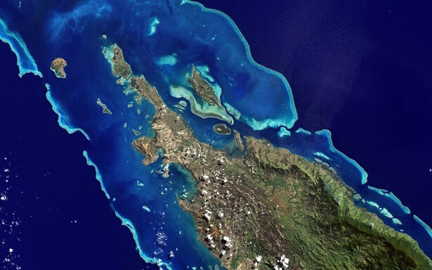 Île de la Nouvelle-Calédonie vue de l'espace