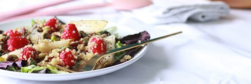 Recette salade de quinoa pistaches et framboises