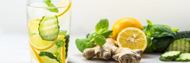 Eau de concombre et eau de gingembre