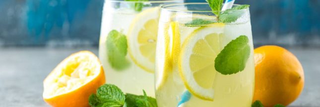 Une citronnade avec de la menthe fraîche
