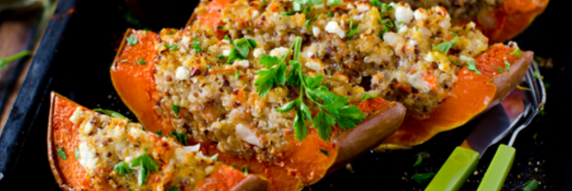 Courge butternut farcie végétarienne