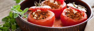 Tomates farcies au riz rouge