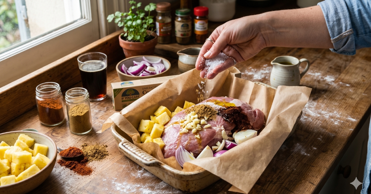 Carnitas en préparation