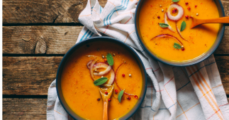 La soupe de lentilles corail à l'indienne La soupe de lentilles corail à l'indienne