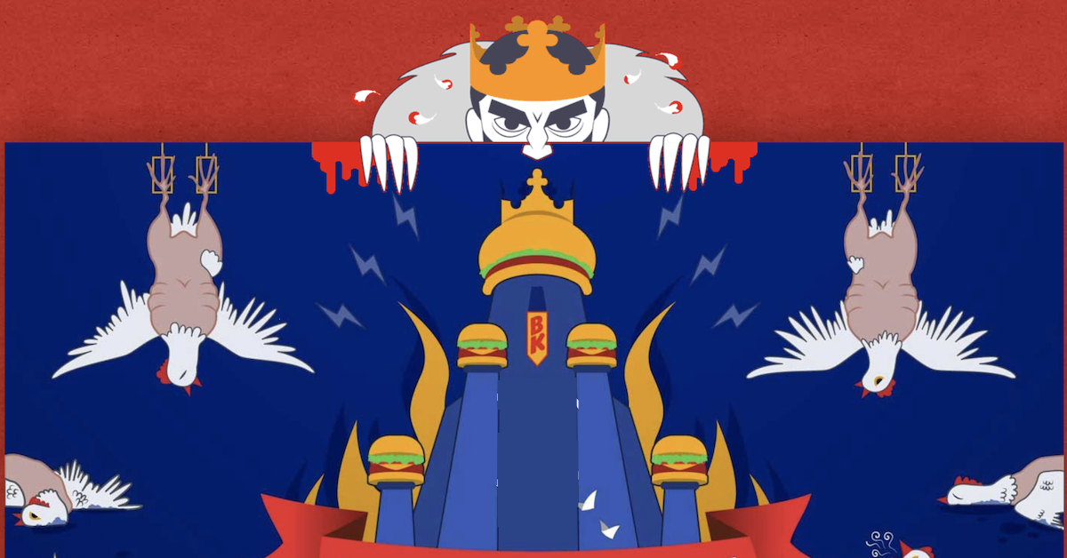 Élevage de poulets - L214 sacre Burger King roi de la cruauté