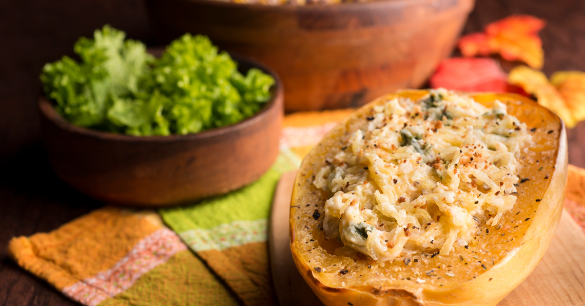 Recette courge spaghetti aux noisettes et au parmesan