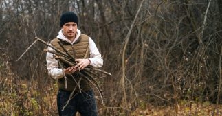 Ramasser du bois mort en forêt