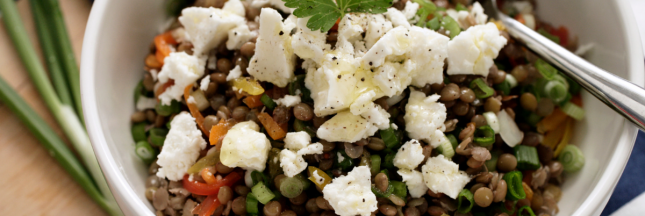 salade lentilles à la ricotta
