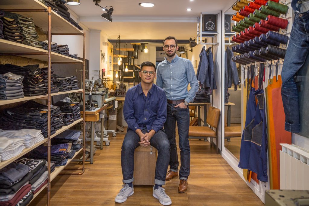 Davy et Romain, associés Dao, jeans made in France