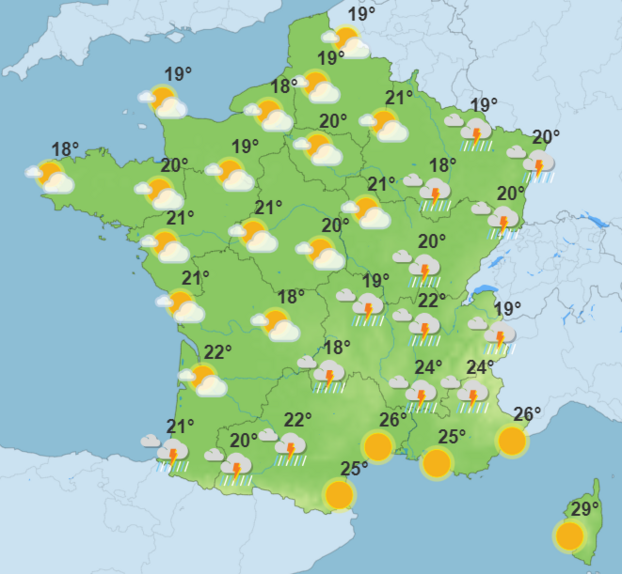 Prévisions météorologiques Météo France