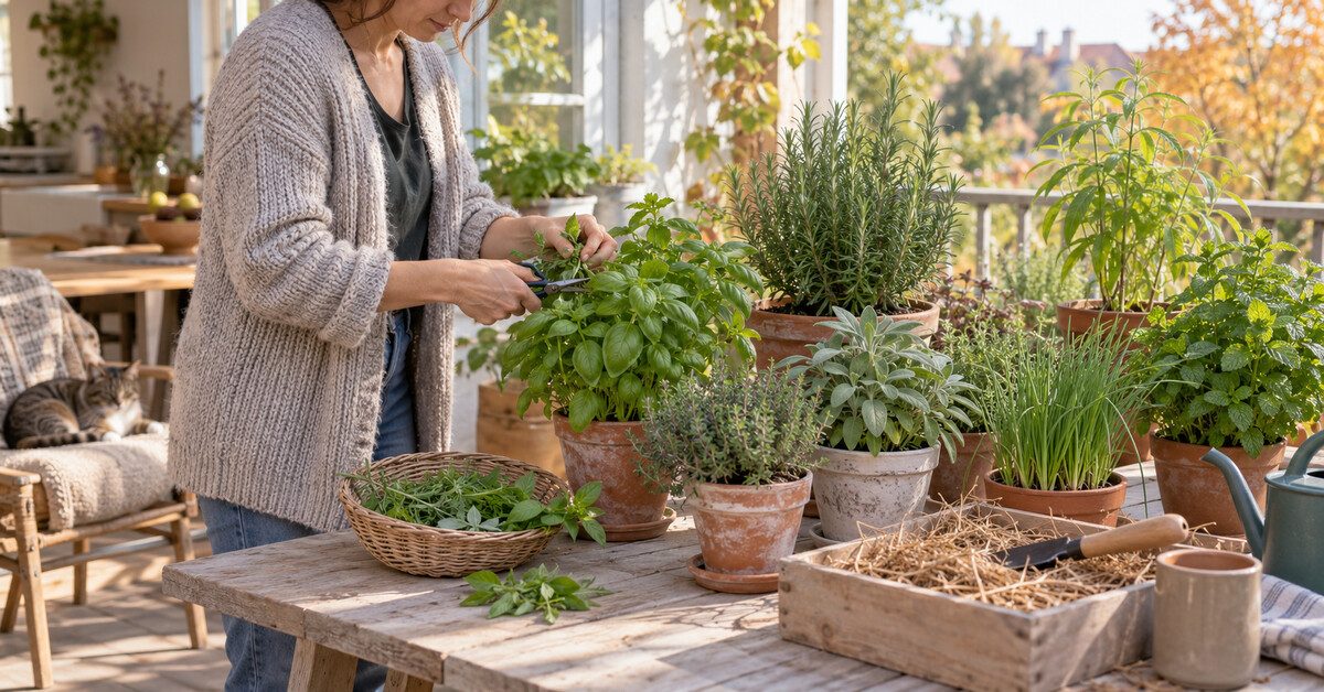 Prendre soin des herbes aromatiques en automne : secrets de récolte, taille et hivernage Prendre soin des herbes aromatiques en automne : secrets de récolte, taille et hivernage