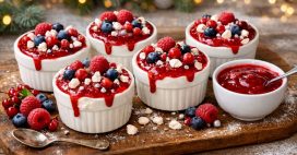 Recette express : le vacherin au coulis rouge