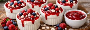 Recette express : le vacherin au coulis rouge