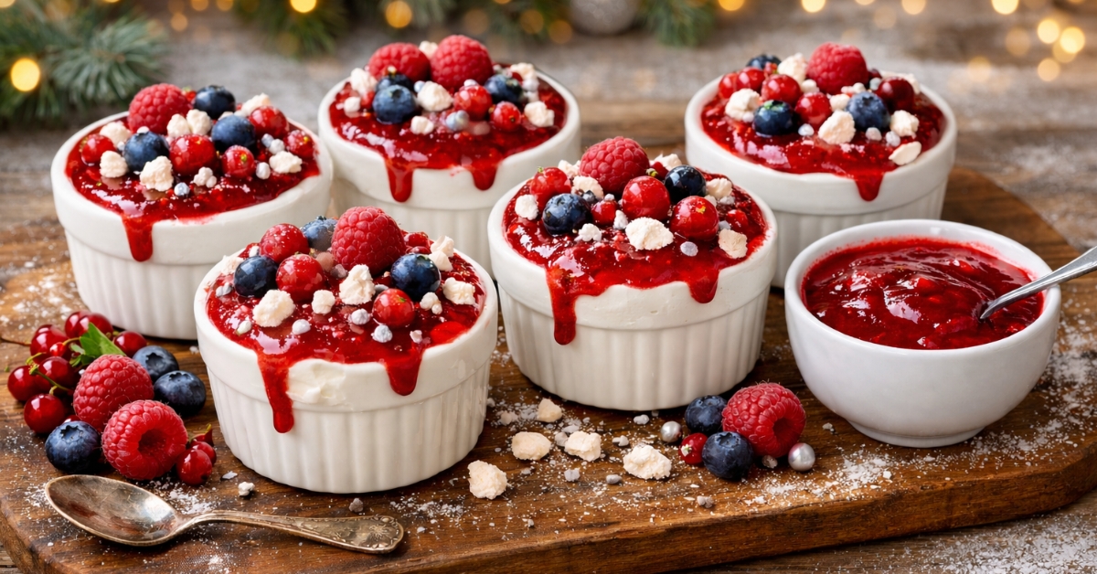 Recette express : le vacherin au coulis rouge