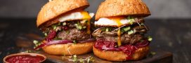 Recette - hamburger aux graines germées et sauce betterave