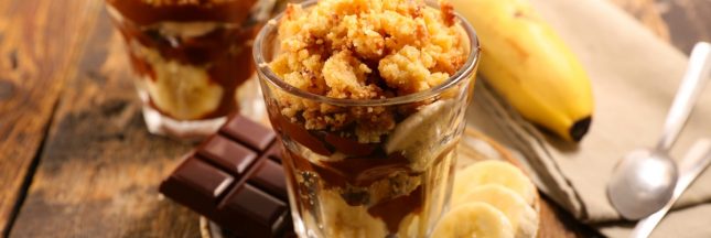 crumble poire chocolat banane