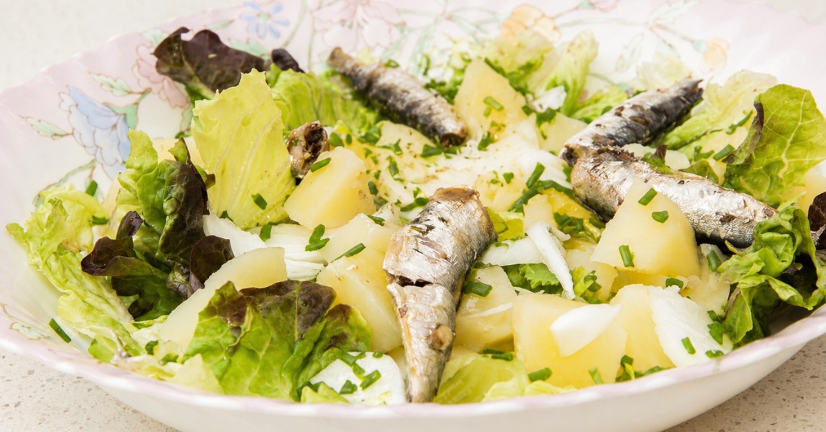 Petite salade de pommes de terre et sardine