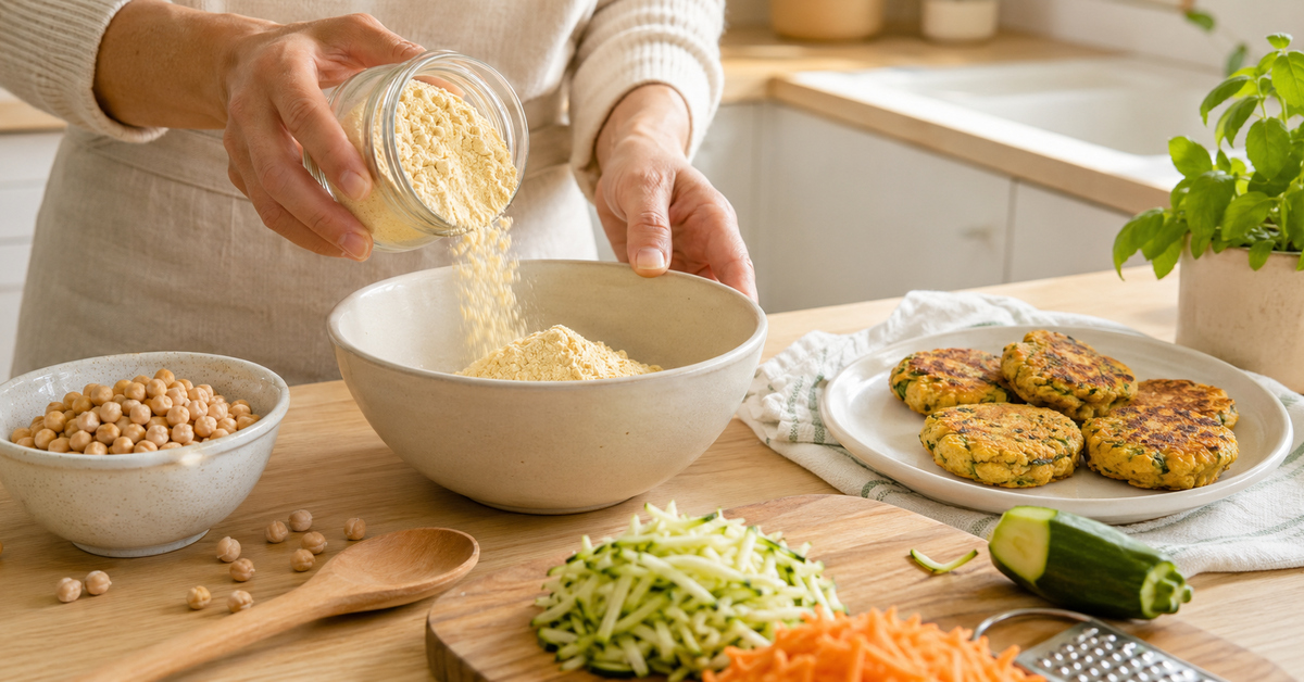 La farine de pois chiche se prête à de nombreuses recettes salées.