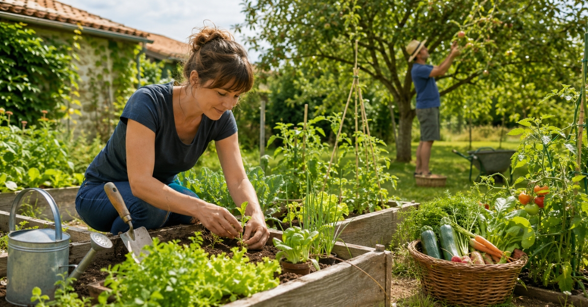 Jardin d'été et récolte abondante