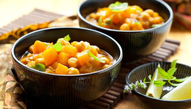 Recette : Curry de pois chiches et courge butternut
