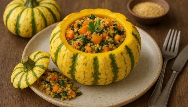 Courge patidou farcie au quinoa