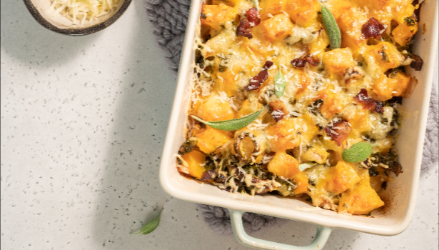 Gratin de courge butternut et lentilles corail