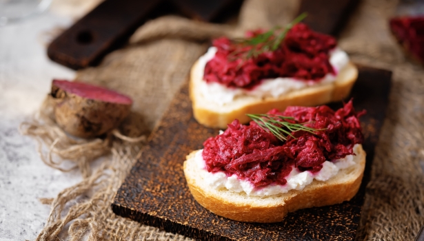 artinade rose à la betterave et au fromage frais