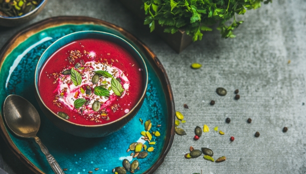 Velouté de betterave au lait de coco et gingembre