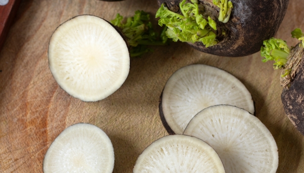 radis noir découpé