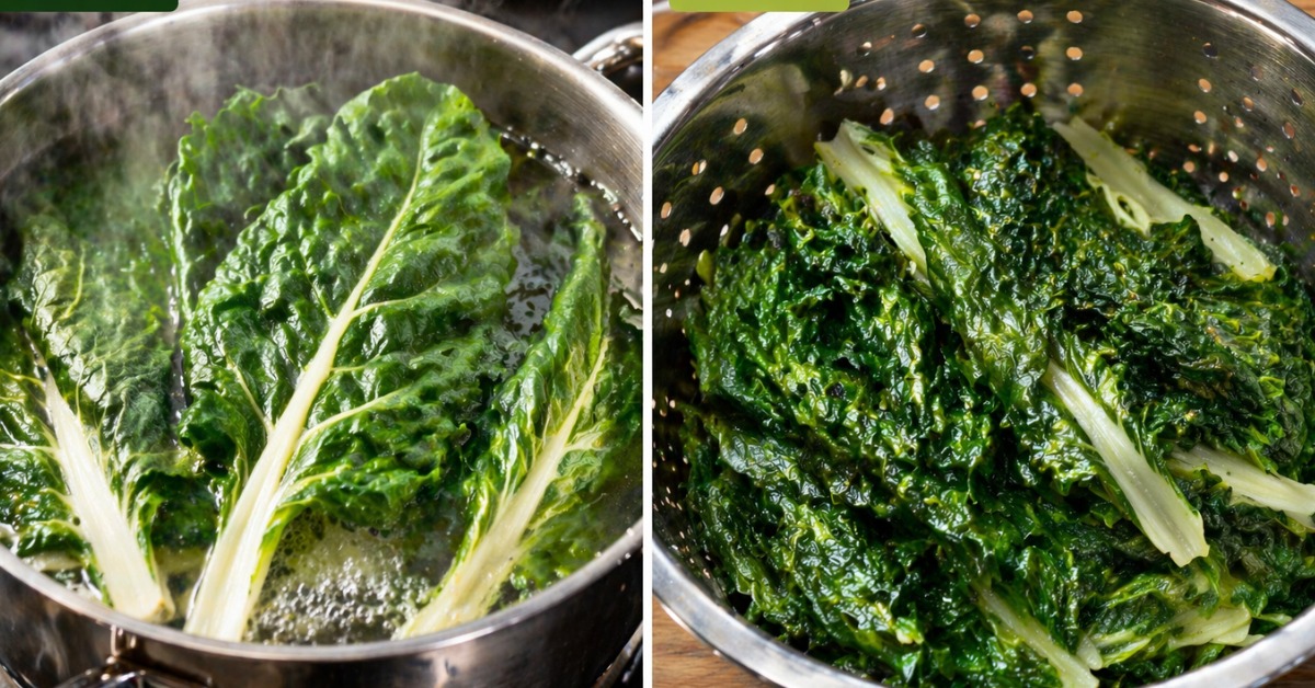 Avant et après : légumes blanchis