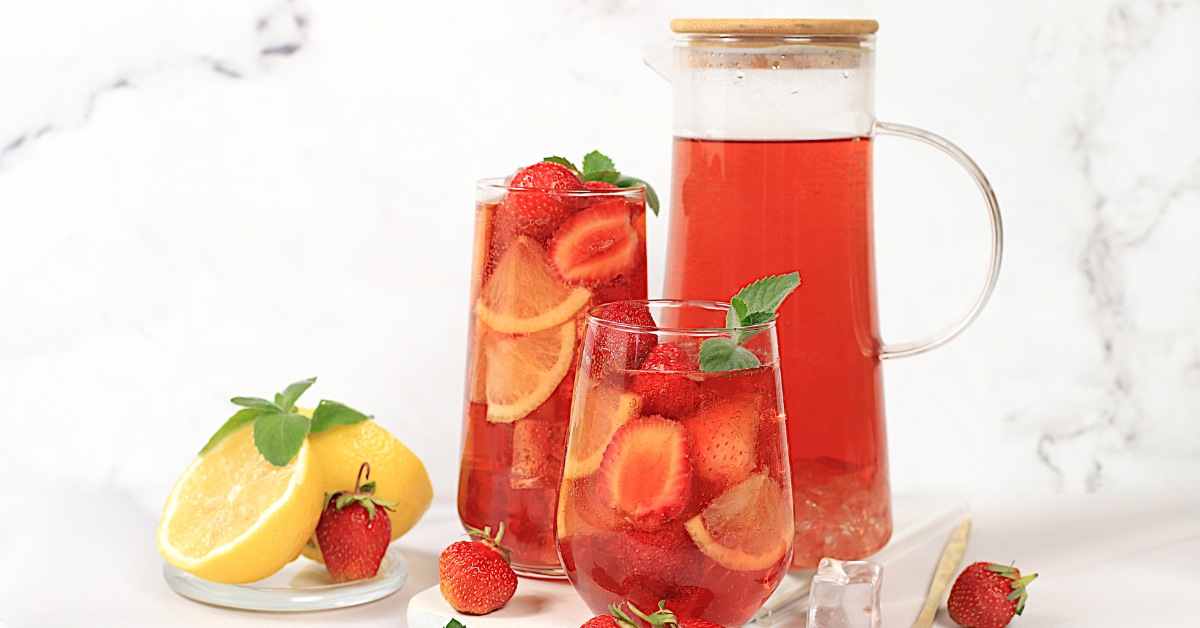 eau infusée à la fraise