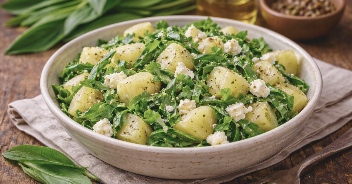 Salade de pommes de terre à l'ail sauvage
