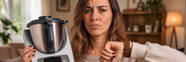 Femme mécontente avec un appareil ménager