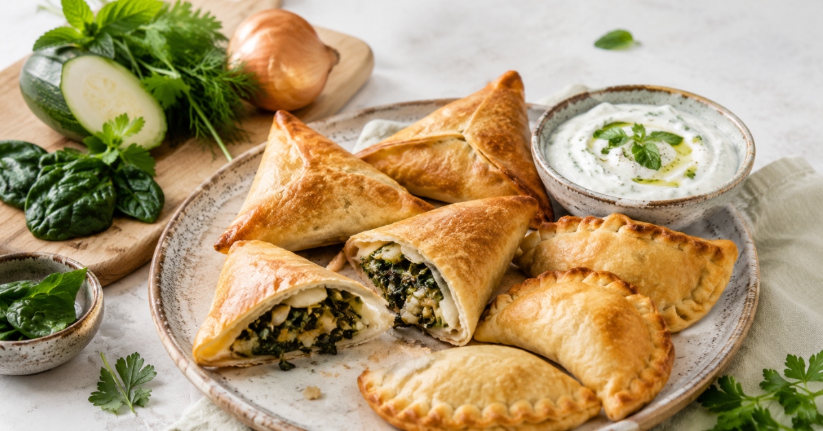 fatayers et sambousseks méditerranéennes et herbes fraîches