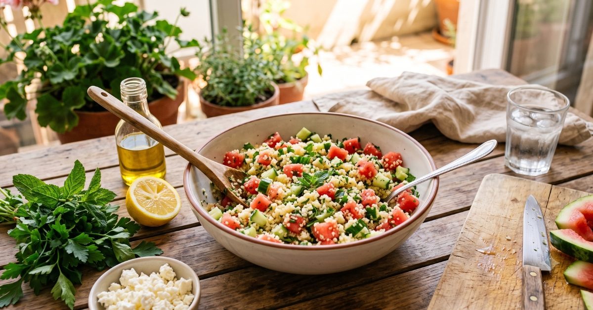 Canicule : la recette fraîche du taboulé pastèque-concombre