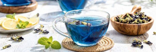Thé bleu et fleurs séchées d'été