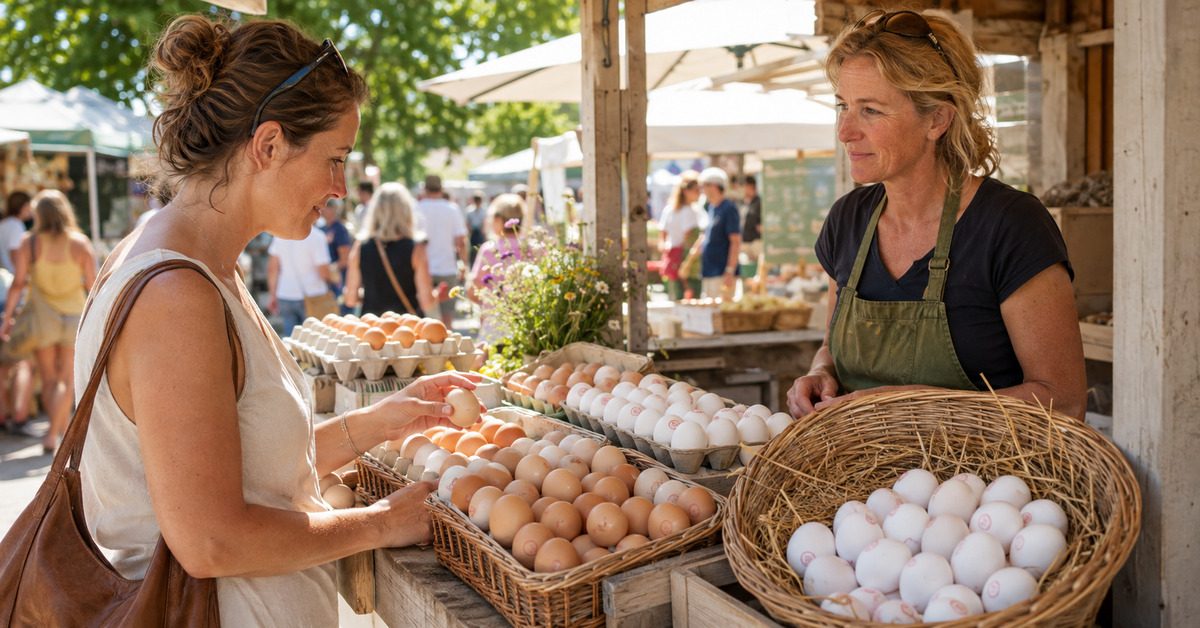 Œufs sans code à la ferme ou au marché : que dit la loi ?