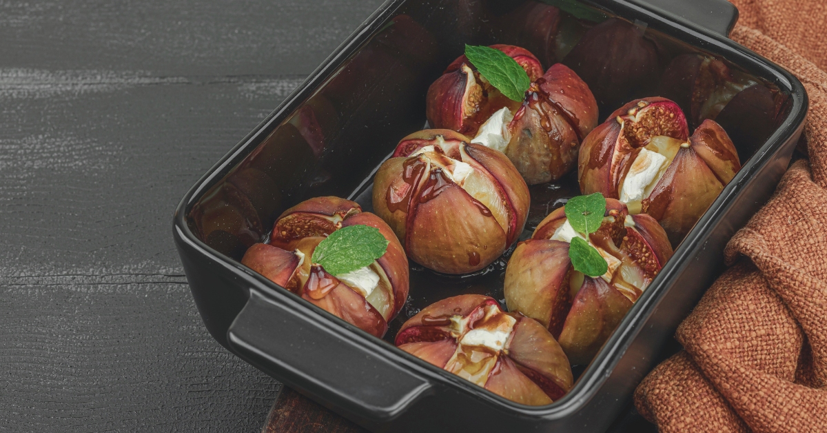 Des figues fondantes au brie, au miel et au thym