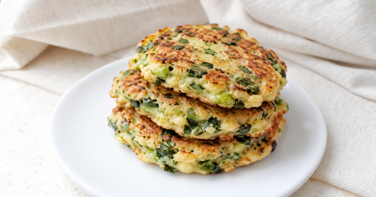 Le vert de poireau se transforme en pancakes